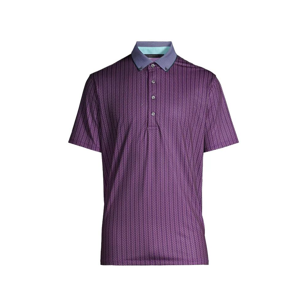 Greyson L Feather Bone Pattern Performance Fabric Polo Golf Shirt $118